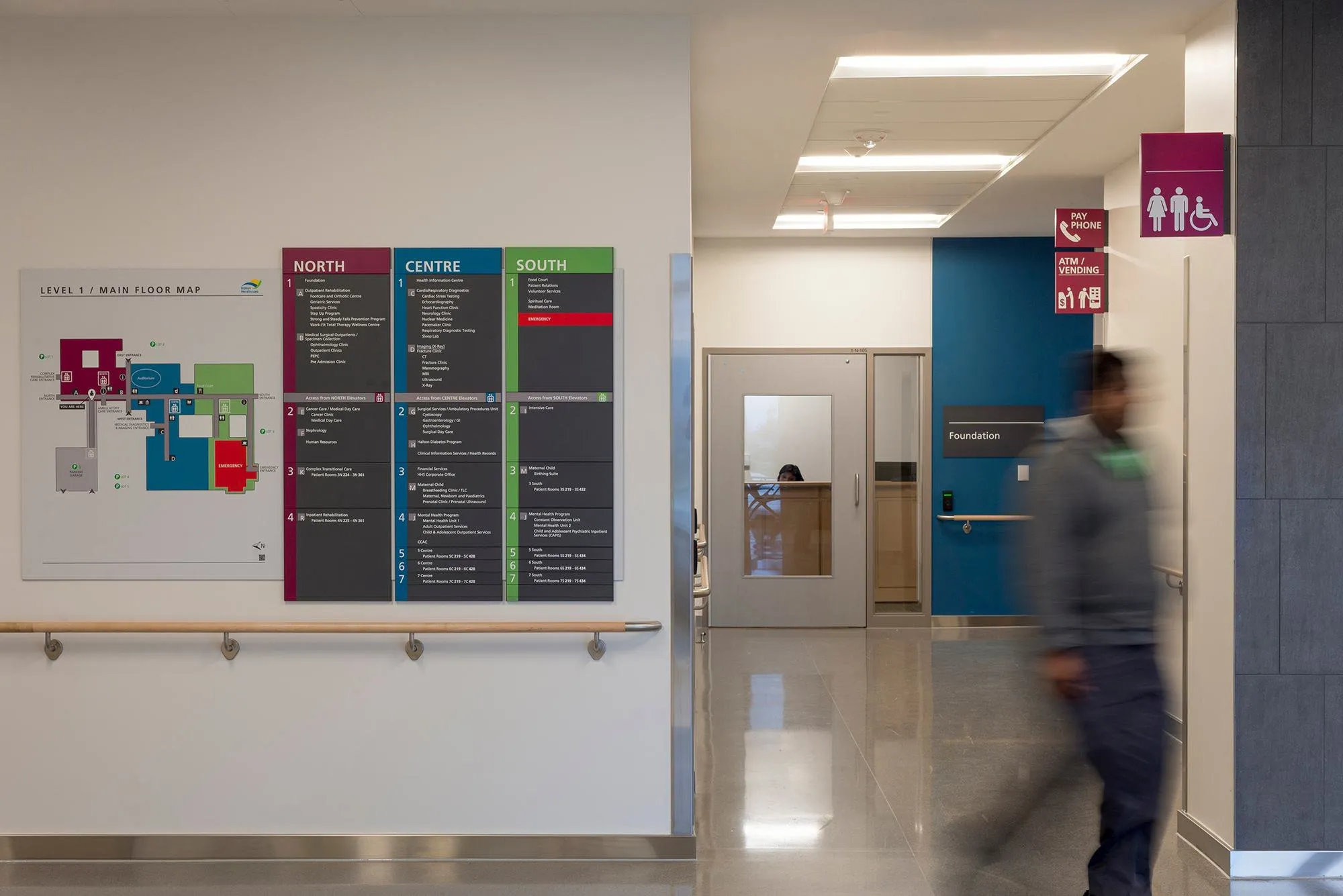 Joseph Brant Hospital donor recognition pillars, large-scale exterior signage