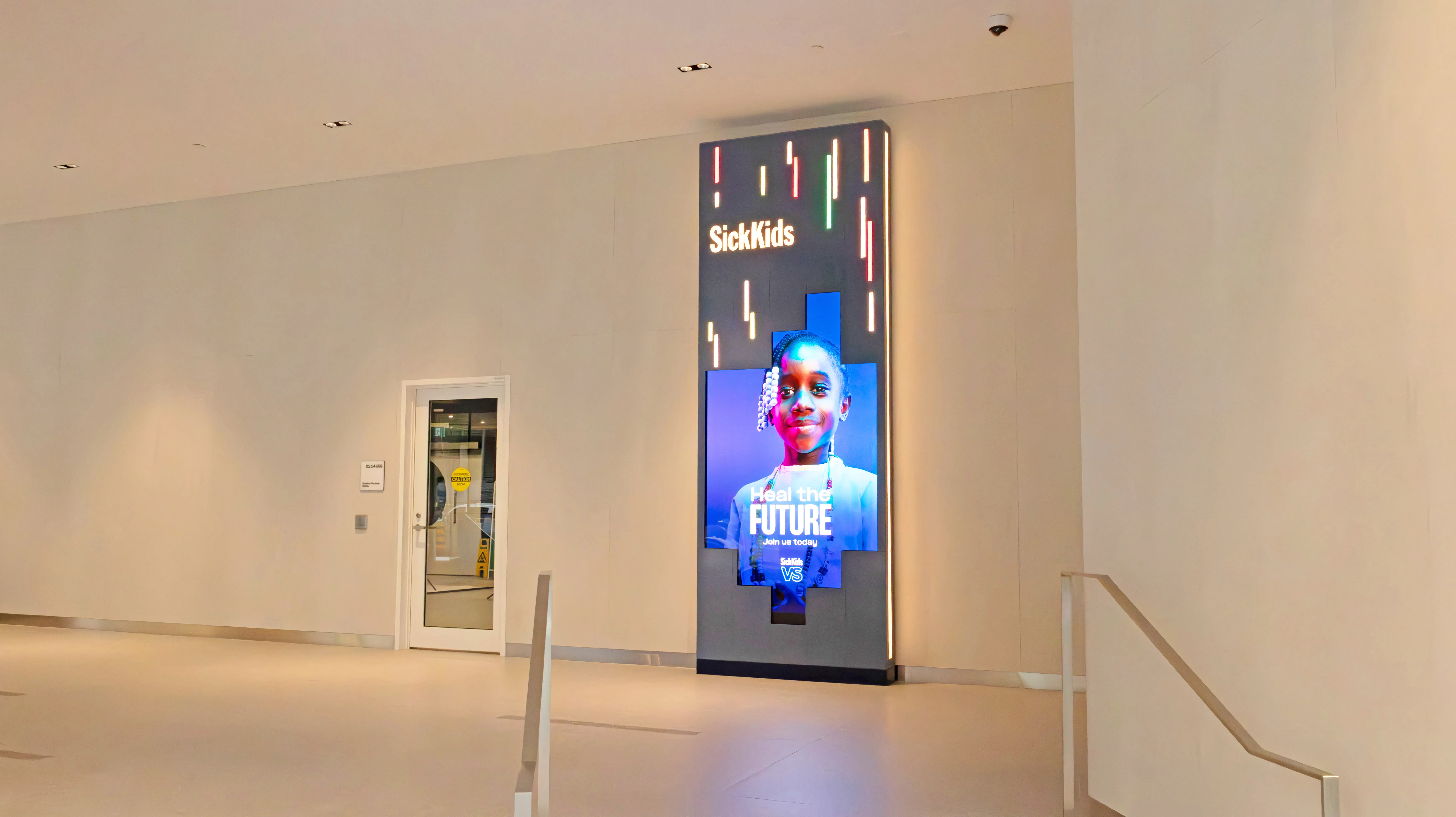 SickKids Patient Support Centre lobby digital recognition feature