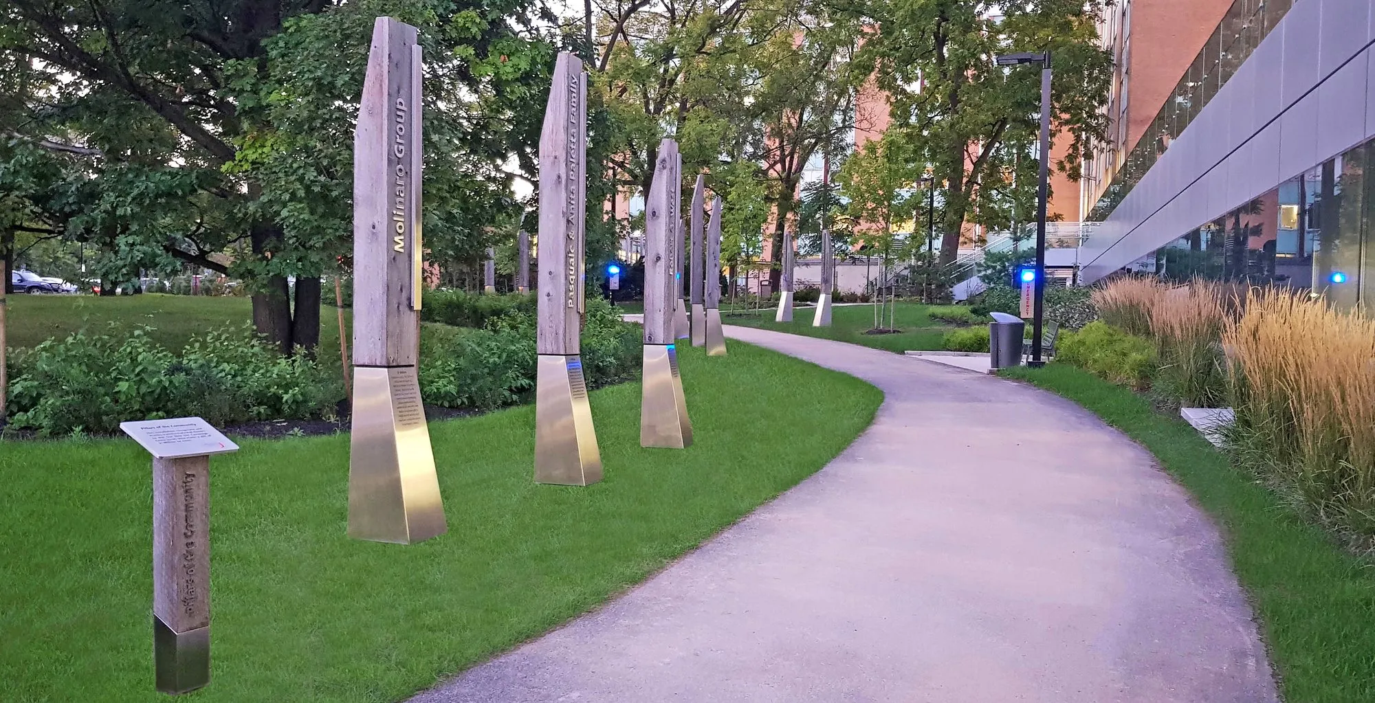 Joseph Brant Hospital Foundation exterior recognition pillars