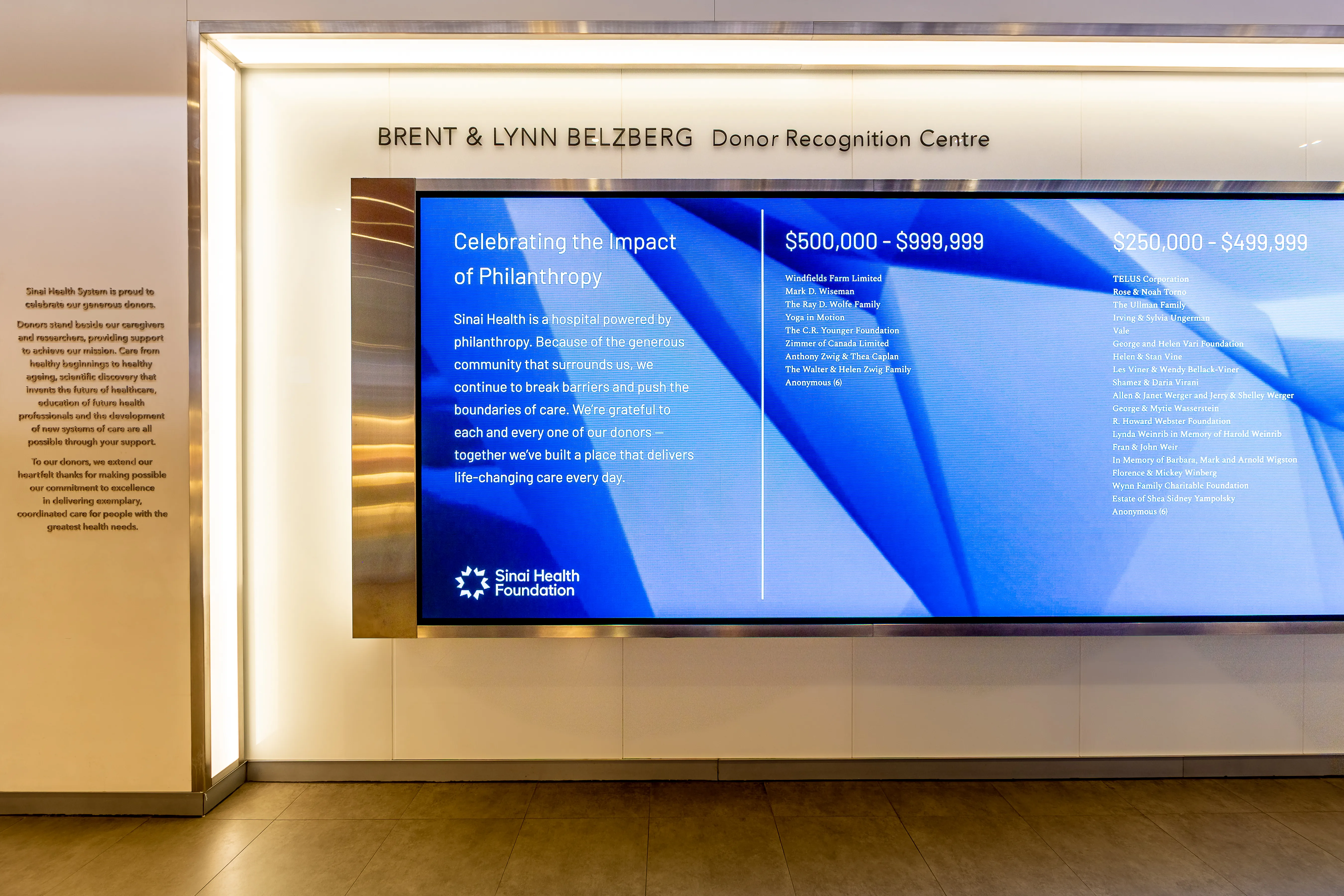 Donor recognition content on the 1.9mm LED canvas